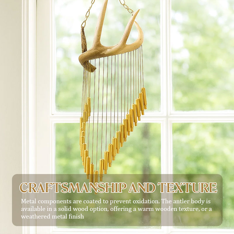 🔥2025 New Arrival 🔥Rustic Antler Brass Bell Chime