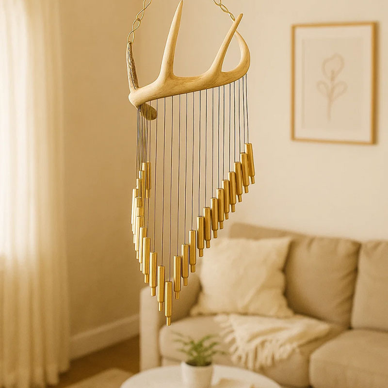 🔥2025 New Arrival 🔥Rustic Antler Brass Bell Chime