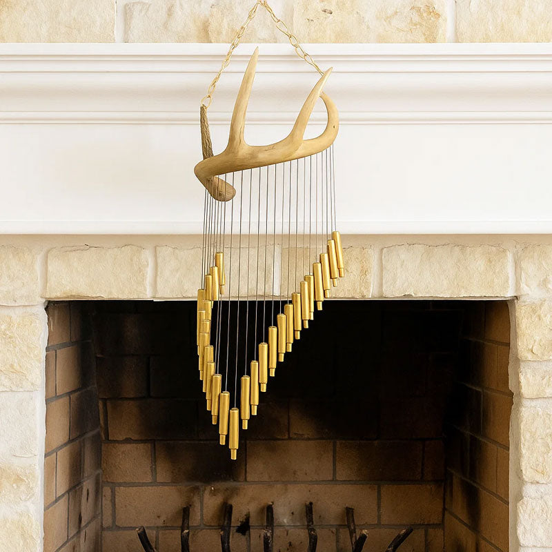 🔥2025 New Arrival 🔥Rustic Antler Brass Bell Chime