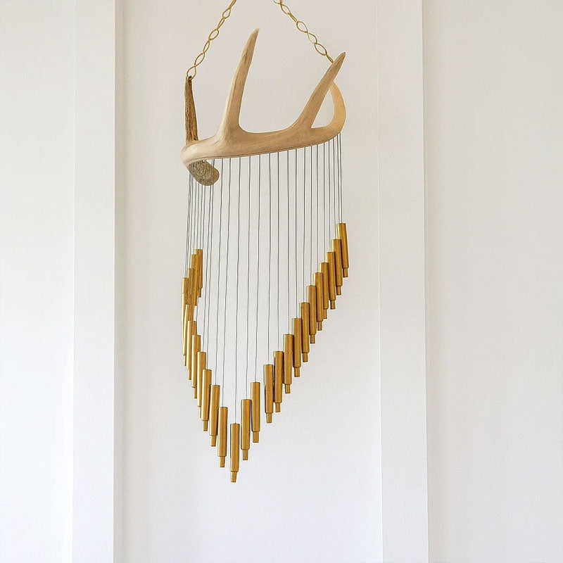 🔥2025 New Arrival 🔥Rustic Antler Brass Bell Chime