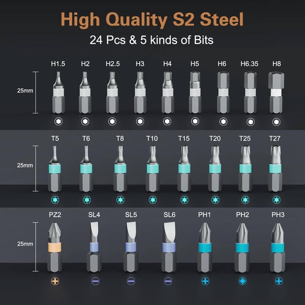 🔥2025 New Arrival 🔥24 in 1 Magnetic Screwdriver Set