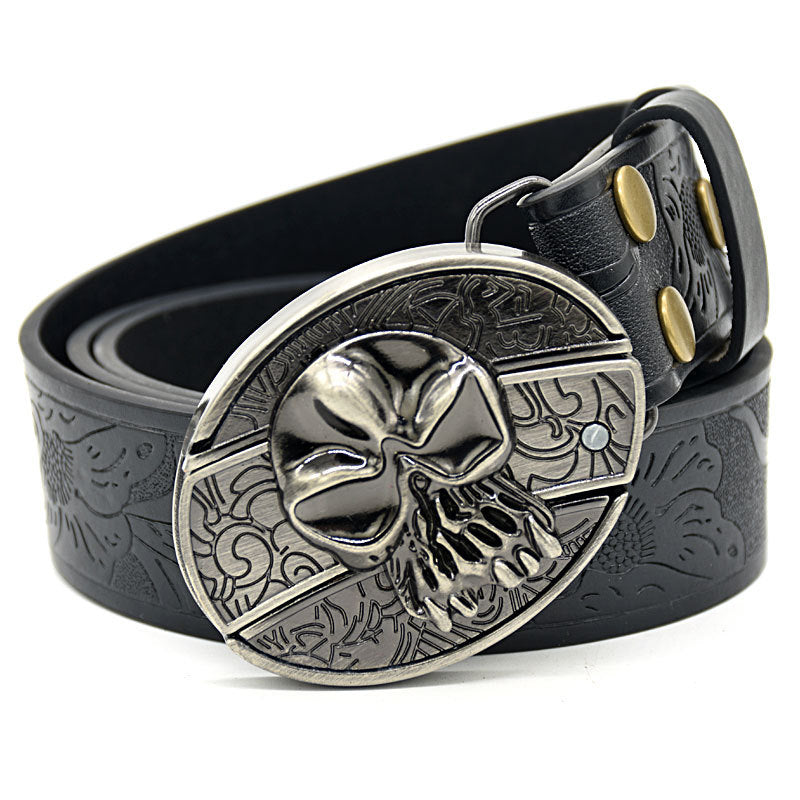🤠 Embossed Tiger + Knife Buckle Belt ⚔️