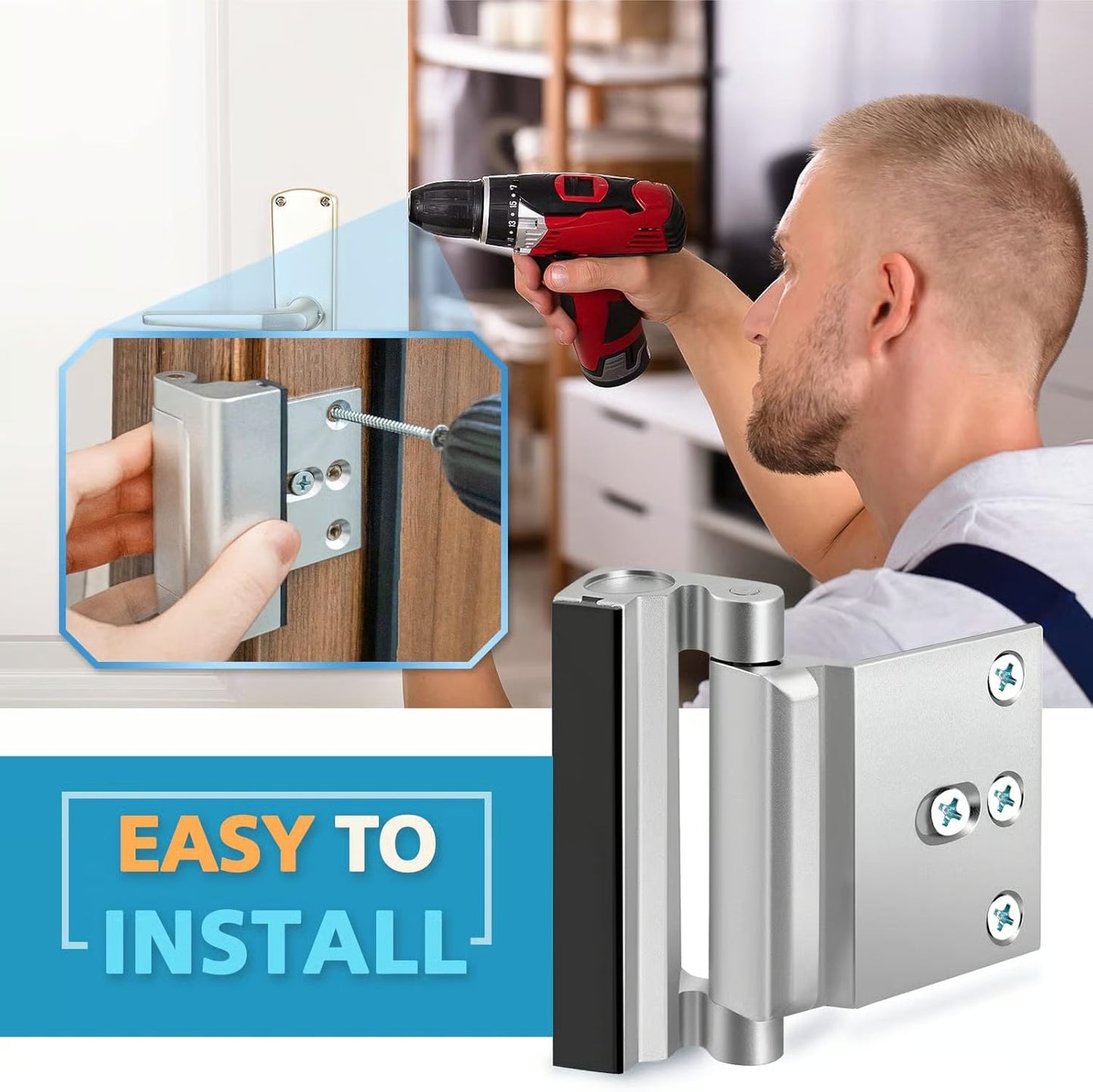Upgraded Home Security Door Reinforcement Lock