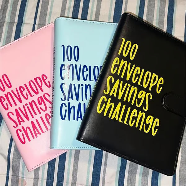 100 Envelope Challenge Binder Set-- A5 Money Saver Budget Binder Book with Cash Envelopes and SAVING CHALLENGE TRACKER
