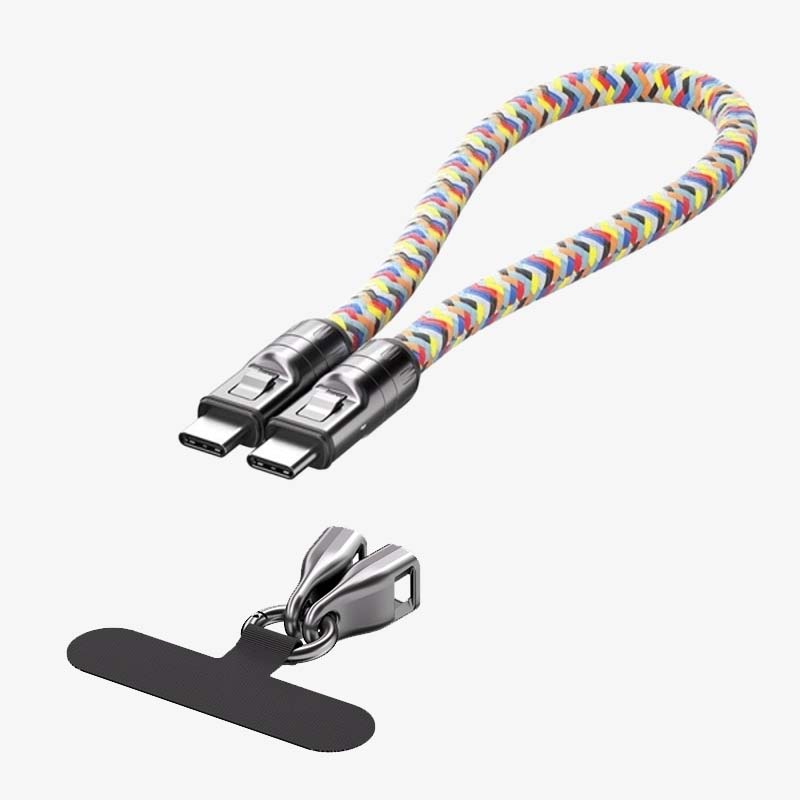 ✨Dual Type-C Fast Charging Data Cable with Wearable Lanyard📱