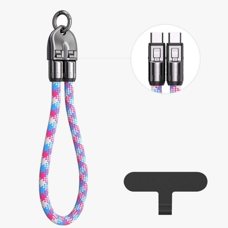 ✨Dual Type-C Fast Charging Data Cable with Wearable Lanyard📱