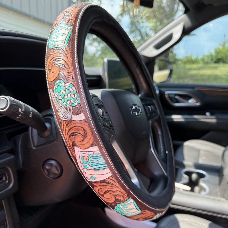 🤠Retro Western Cowboy Car Universal Steering Wheel Cover