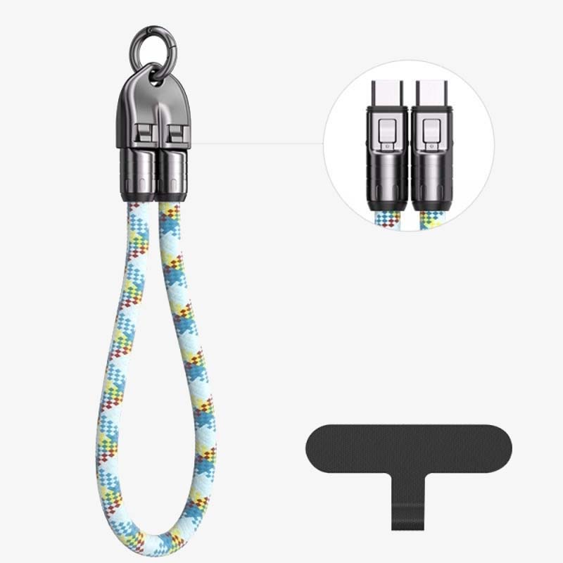 ✨Dual Type-C Fast Charging Data Cable with Wearable Lanyard📱