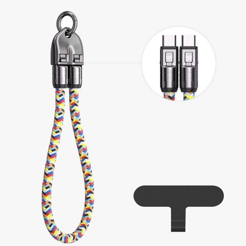 ✨Dual Type-C Fast Charging Data Cable with Wearable Lanyard📱