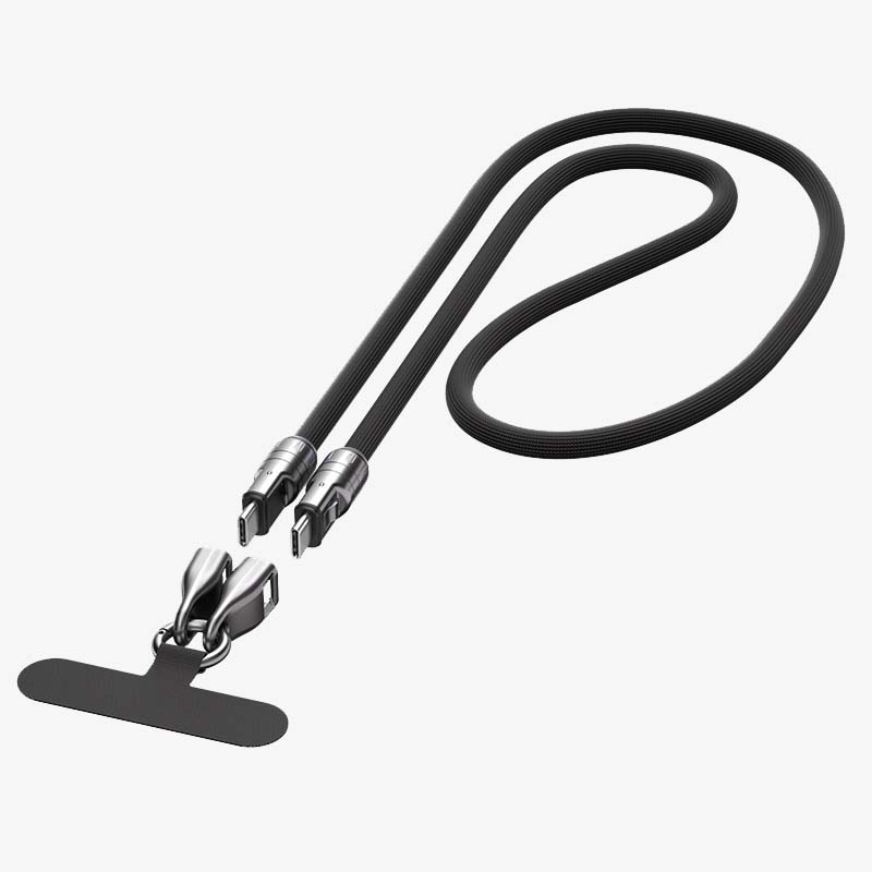 ✨Dual Type-C Fast Charging Data Cable with Wearable Lanyard📱