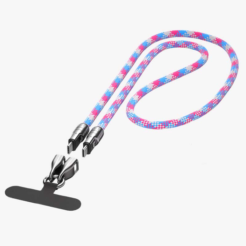 ✨Dual Type-C Fast Charging Data Cable with Wearable Lanyard📱