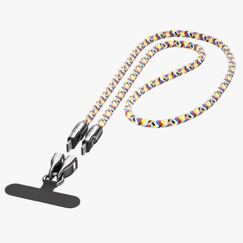 ✨Dual Type-C Fast Charging Data Cable with Wearable Lanyard📱