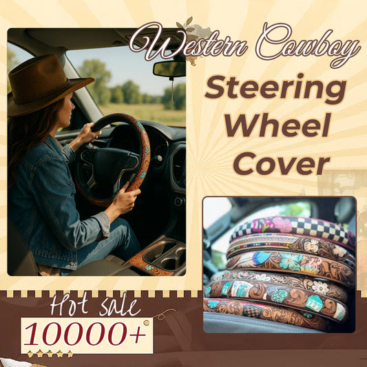 🤠Retro Western Cowboy Car Universal Steering Wheel Cover