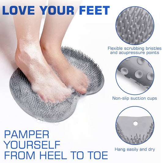 Shower Foot Scrubber Mat with Non-Slip Suction Cups