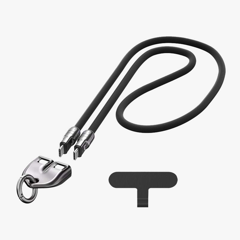 ✨Dual Type-C Fast Charging Data Cable with Wearable Lanyard📱