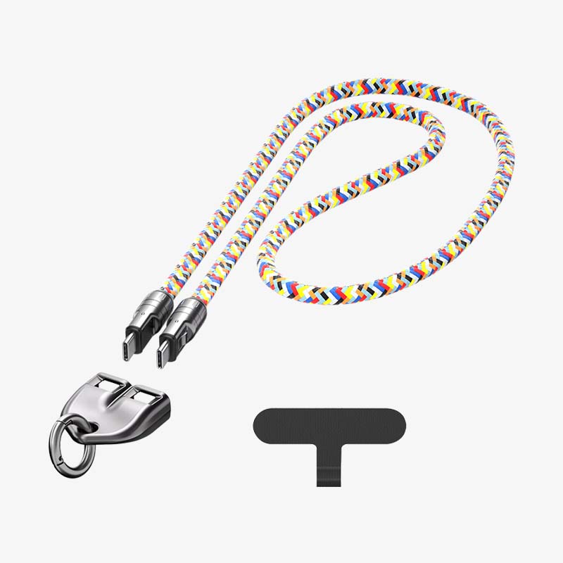 ✨Dual Type-C Fast Charging Data Cable with Wearable Lanyard📱