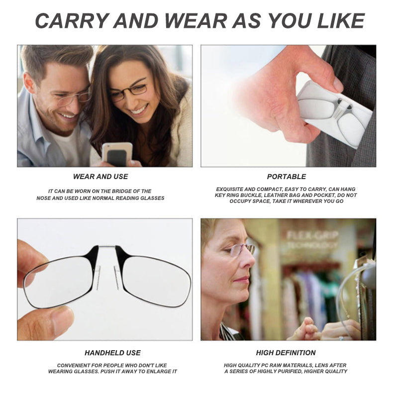 👀Clip-Nose Soft Silicone Reading Glasses Keychain