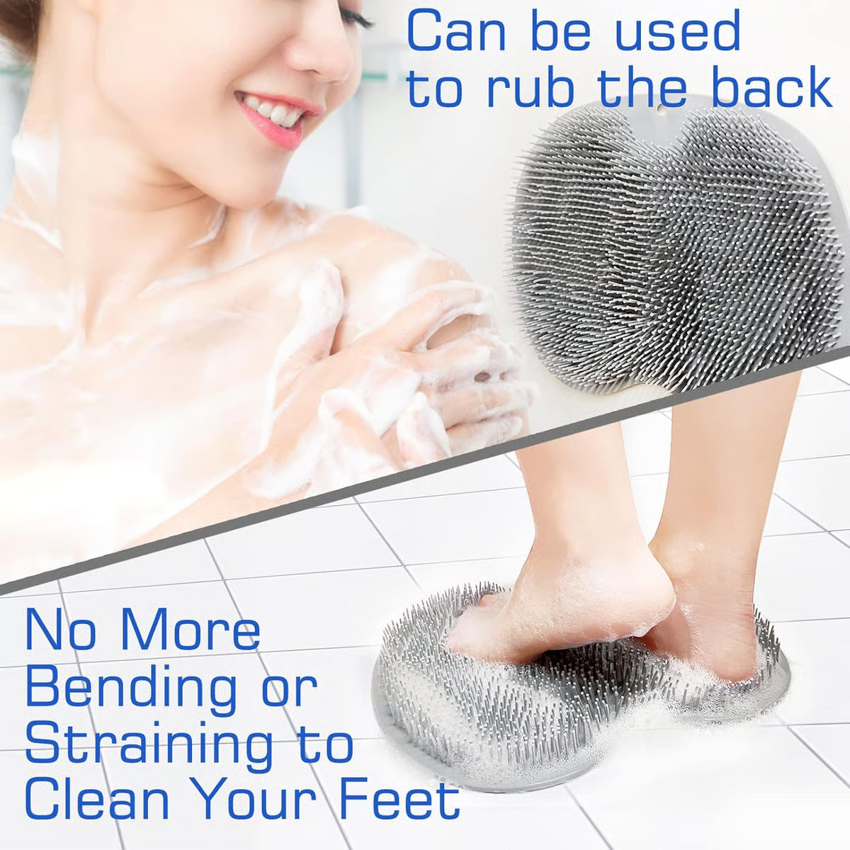 Shower Foot Scrubber Mat with Non-Slip Suction Cups