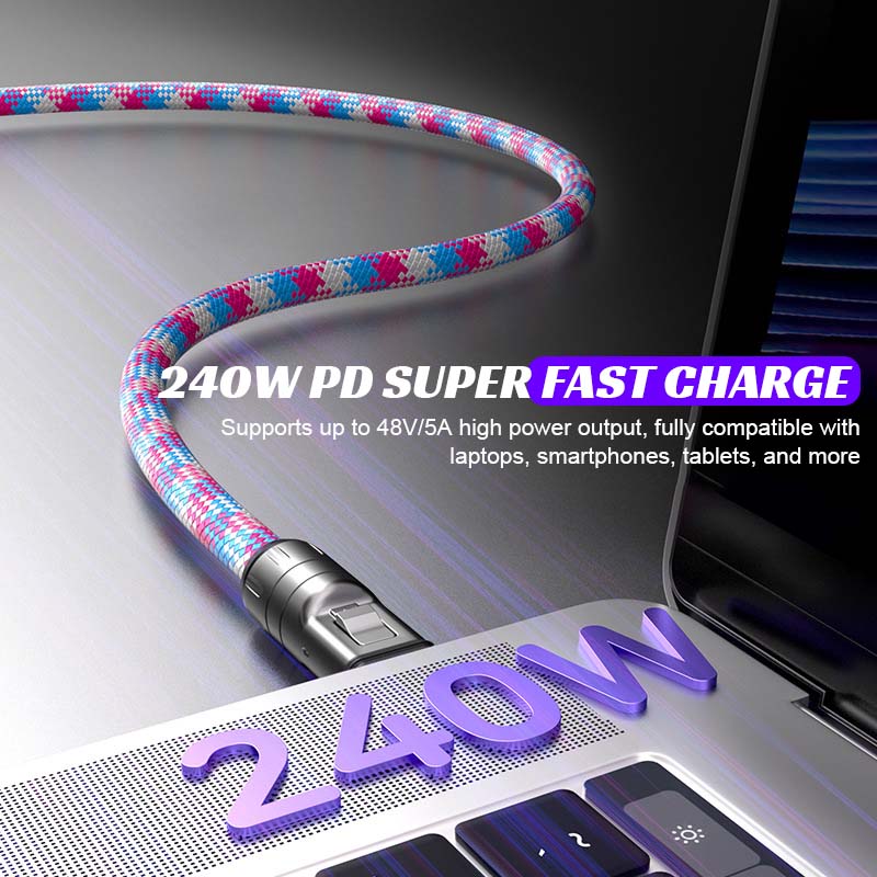 ✨Dual Type-C Fast Charging Data Cable with Wearable Lanyard📱