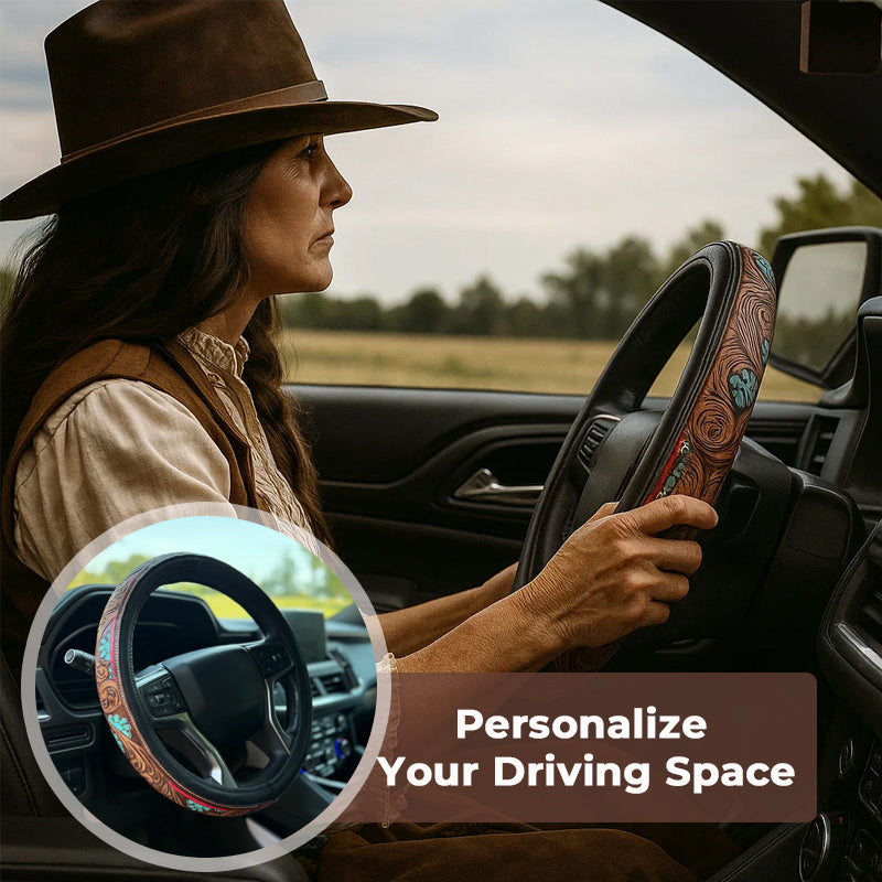 🤠Retro Western Cowboy Car Universal Steering Wheel Cover