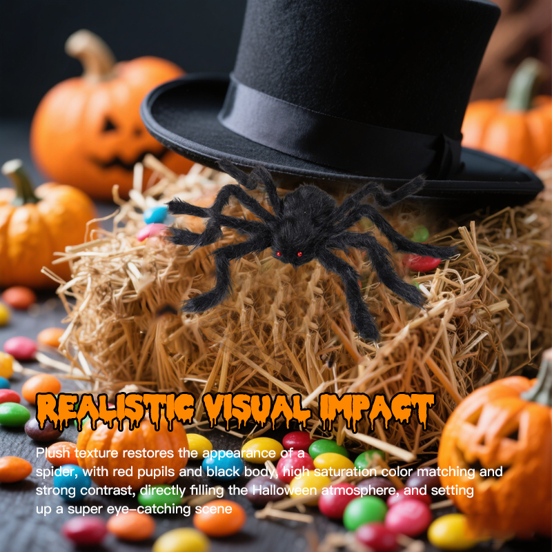 🕷️Halloween Decoration Giant Fluffy Spider Army🖤