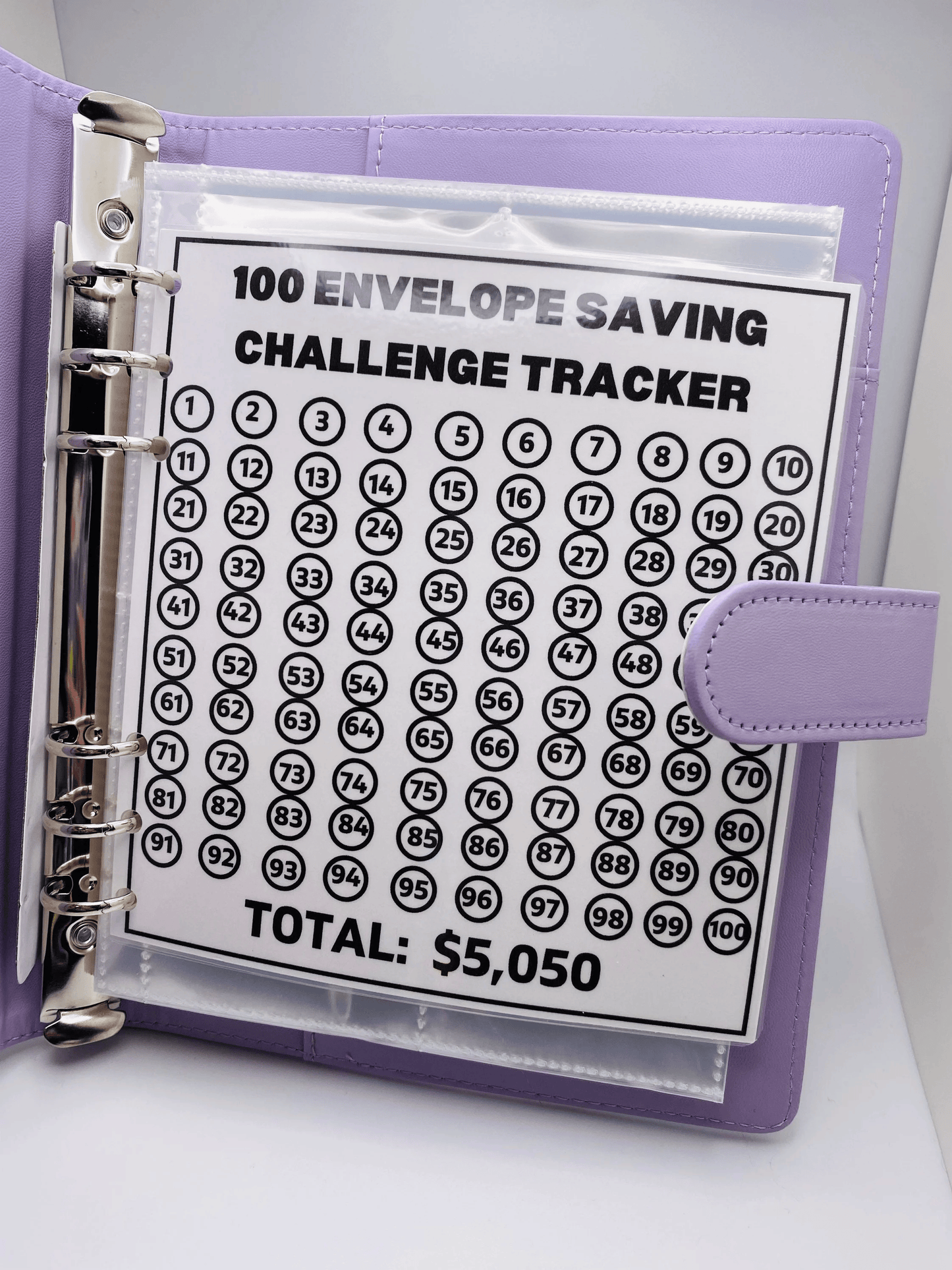 100 Envelope Challenge Binder Set-- A5 Money Saver Budget Binder Book with Cash Envelopes and SAVING CHALLENGE TRACKER