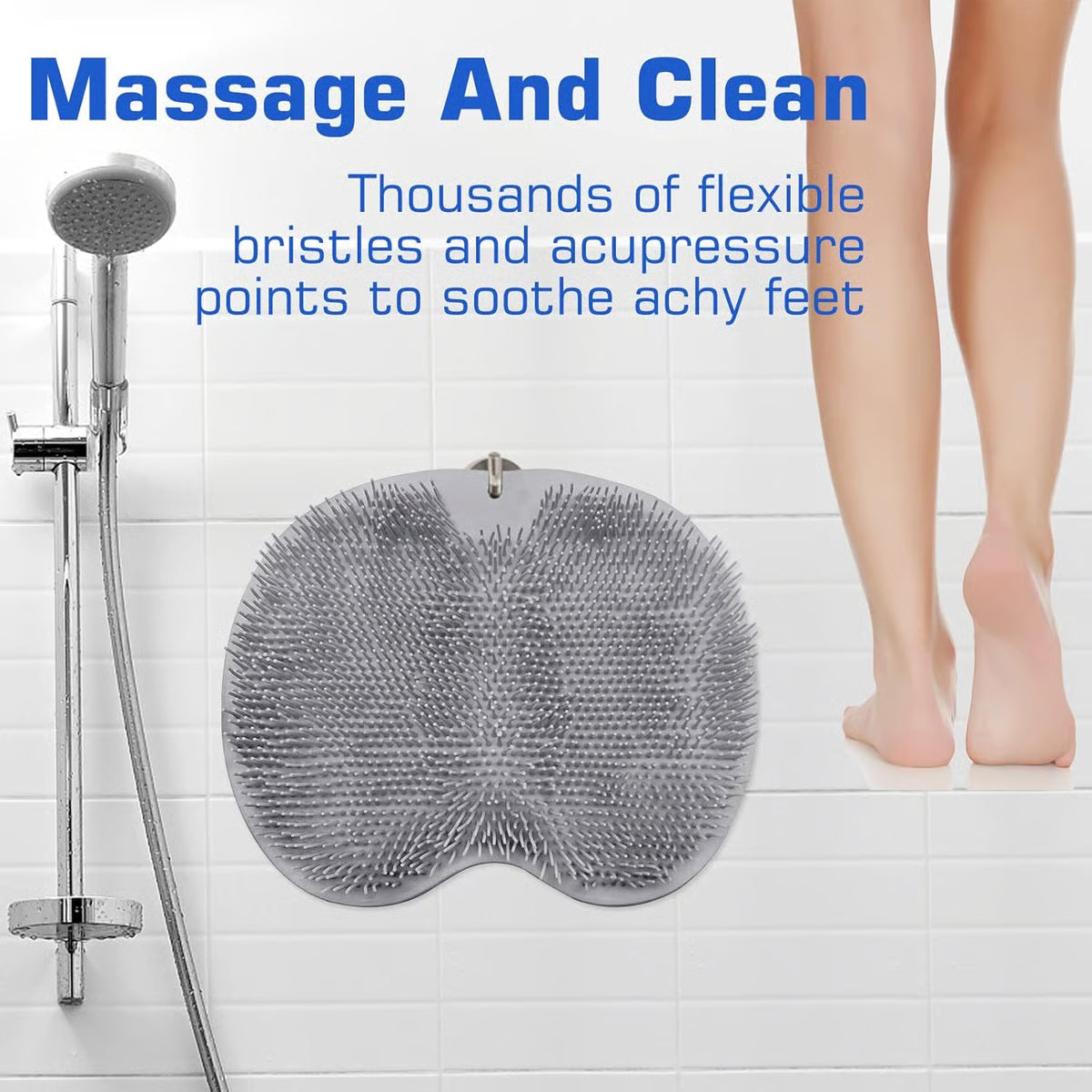 Shower Foot Scrubber Mat with Non-Slip Suction Cups
