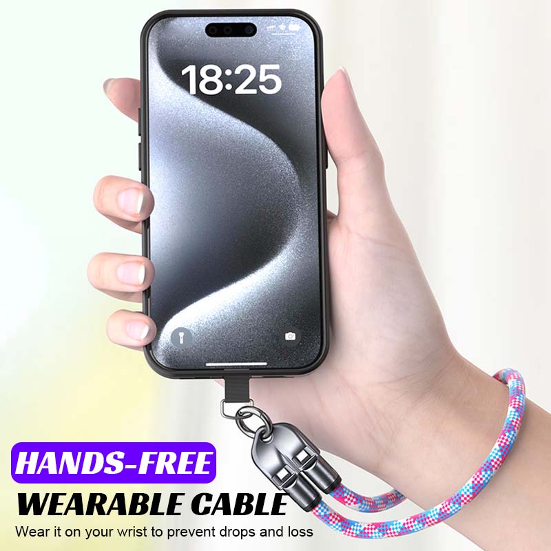 ✨Dual Type-C Fast Charging Data Cable with Wearable Lanyard📱