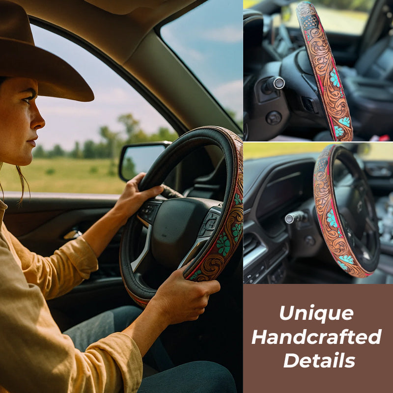 🤠Retro Western Cowboy Car Universal Steering Wheel Cover