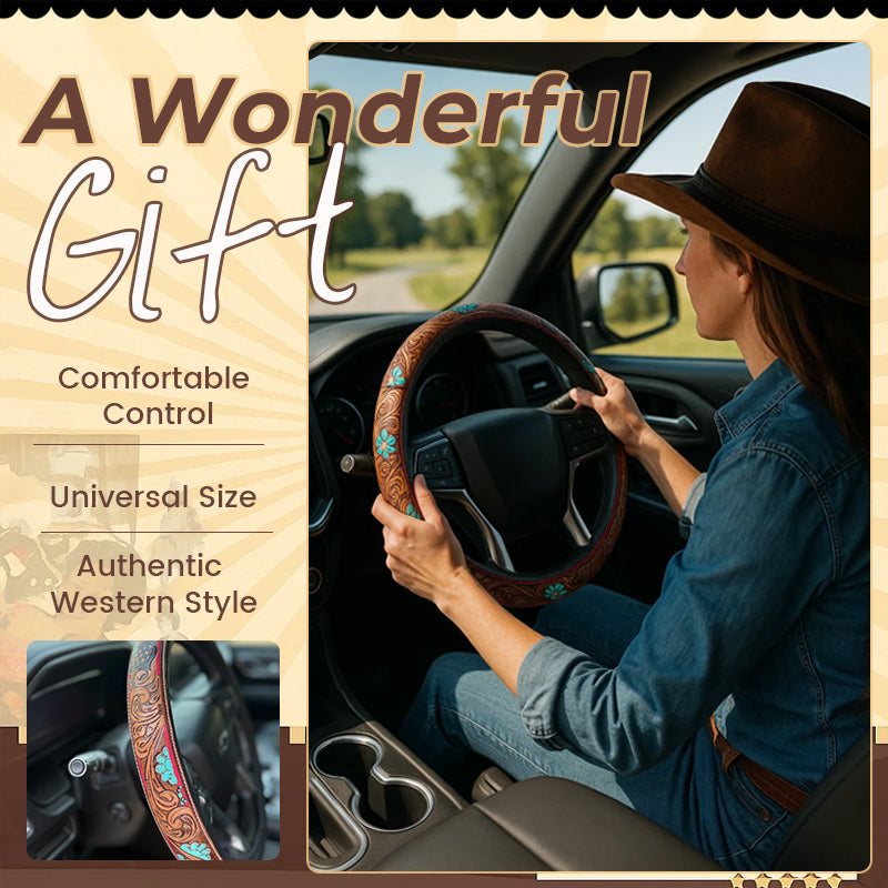 🤠Retro Western Cowboy Car Universal Steering Wheel Cover