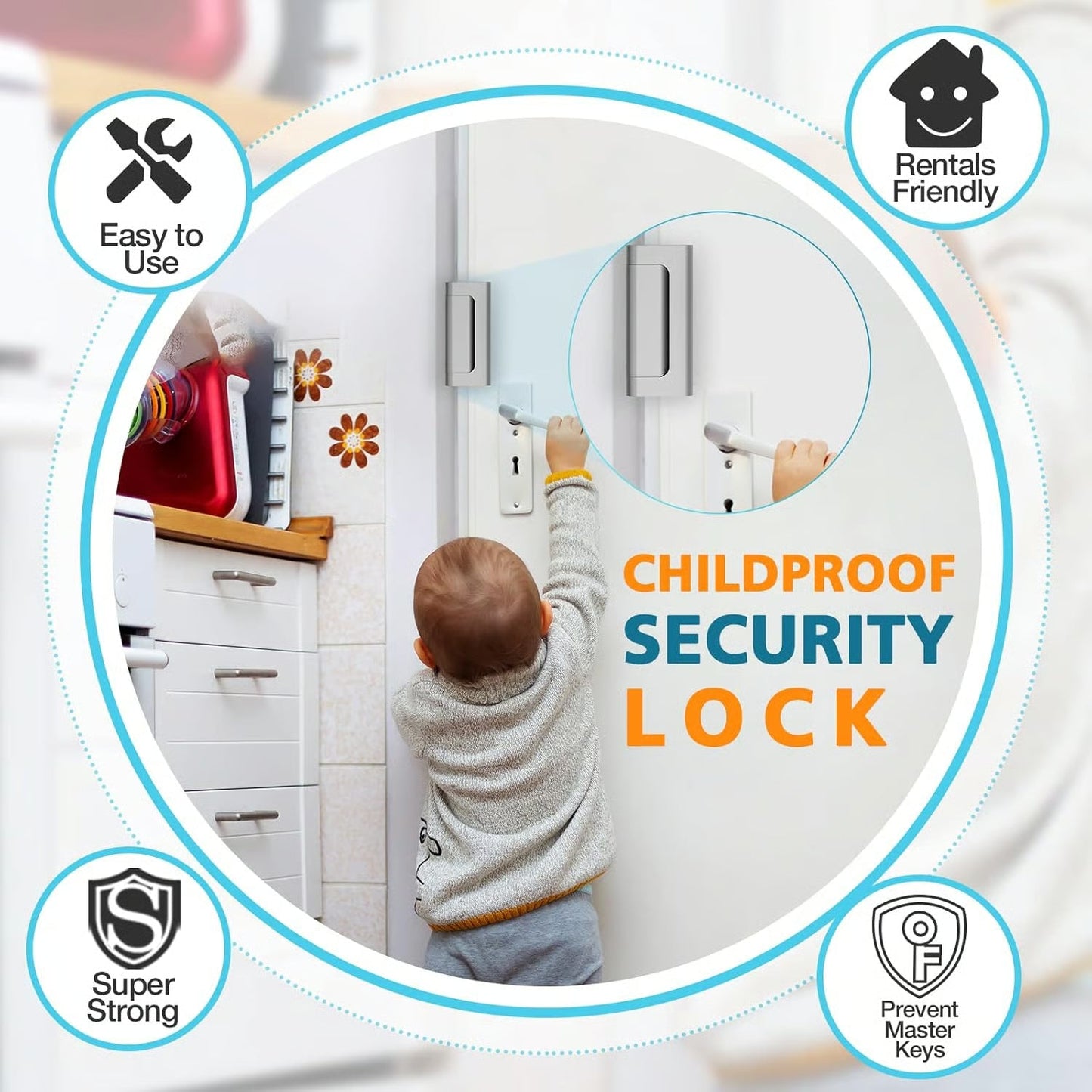 Upgraded Home Security Door Reinforcement Lock