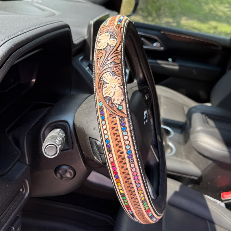 🤠Retro Western Cowboy Car Universal Steering Wheel Cover